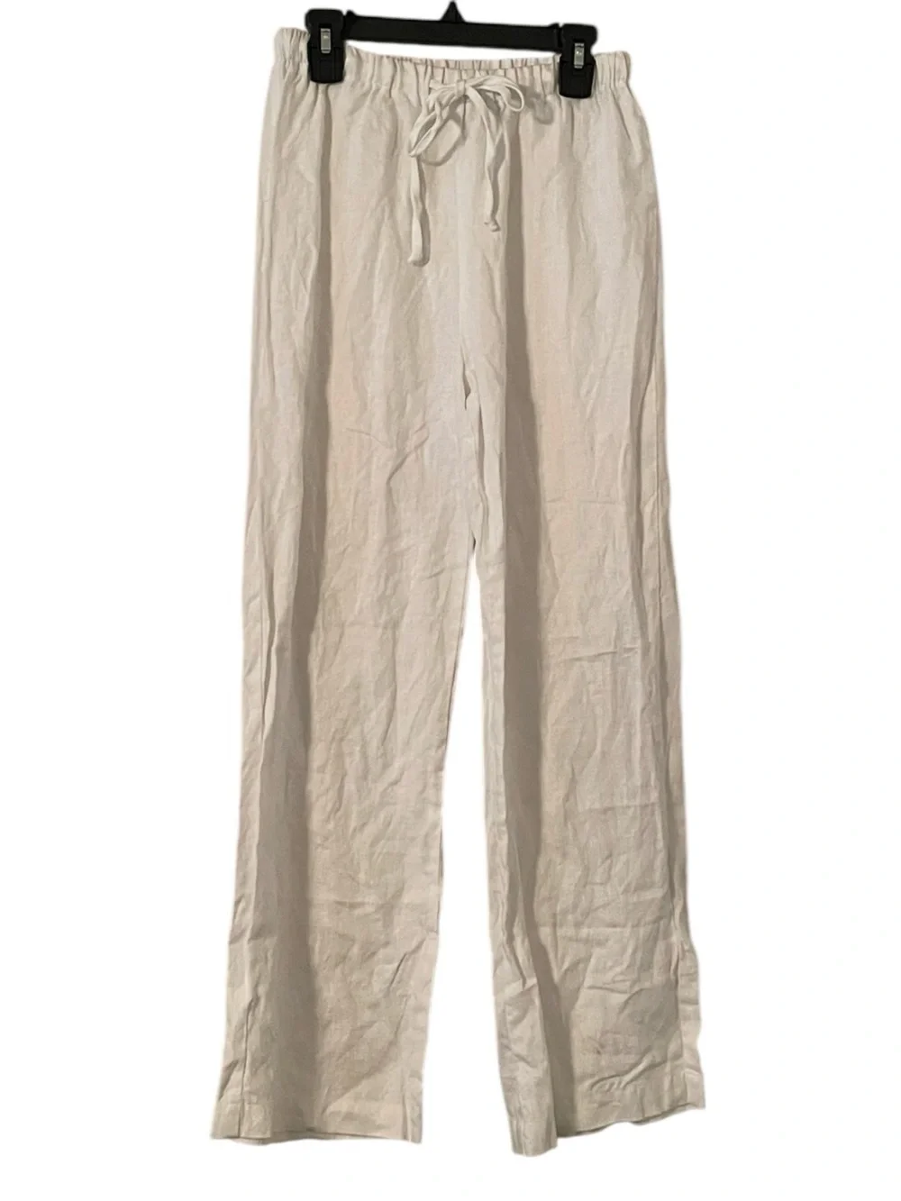 Reformation Women's White Linen Drawstring Wide Leg Pants Petite Size XS